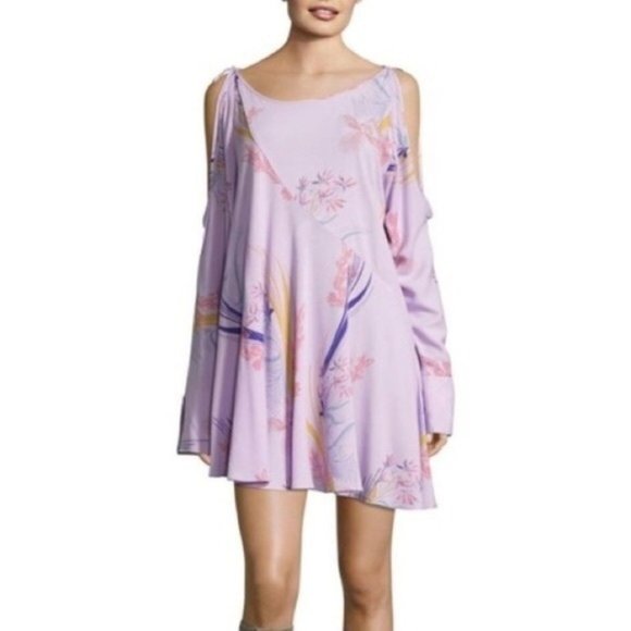 Free People Lilac Floral Dress Size Medium - Picture 1 of 6